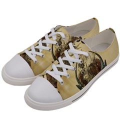 Wonderful Deer With Leaves And Hearts Women s Low Top Canvas Sneakers by FantasyWorld7