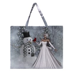 The Wonderful Winter Time Zipper Large Tote Bag by FantasyWorld7