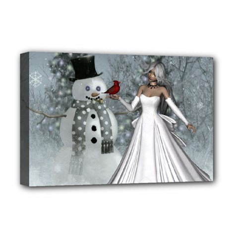 The Wonderful Winter Time Deluxe Canvas 18  X 12  (stretched) by FantasyWorld7