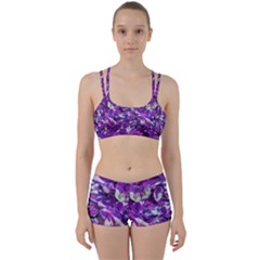 Botanical Violet Print Pattern 2 Perfect Fit Gym Set by dflcprintsclothing