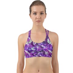 Botanical Violet Print Pattern 2 Back Web Sports Bra by dflcprintsclothing