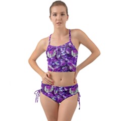 Botanical Violet Print Pattern 2 Mini Tank Bikini Set by dflcprintsclothing