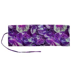 Botanical Violet Print Pattern 2 Roll Up Canvas Pencil Holder (m) by dflcprintsclothing