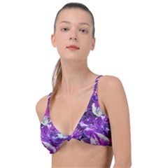 Botanical Violet Print Pattern 2 Knot Up Bikini Top by dflcprintsclothing