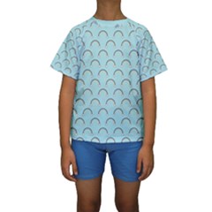 Pattern Arc En Ciel/nuages Kids  Short Sleeve Swimwear by kcreatif