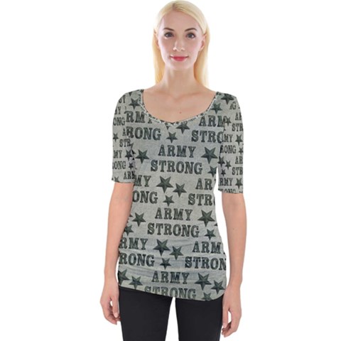 Army Stong Military Wide Neckline Tee by McCallaCoultureArmyShop
