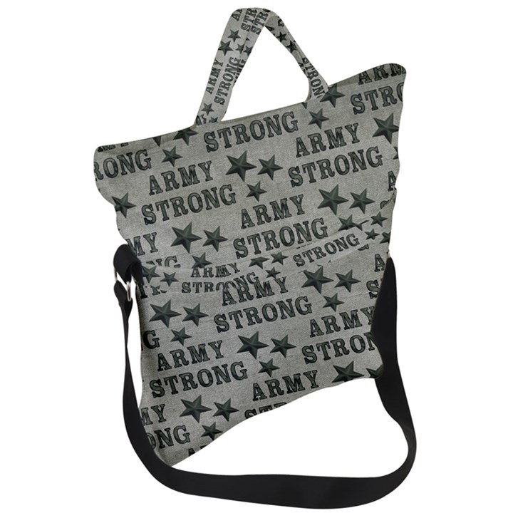 Army Stong Military Fold Over Handle Tote Bag