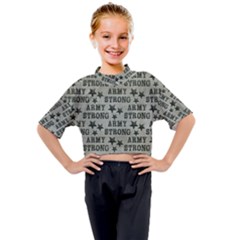 Army Stong Military Kids Mock Neck Tee