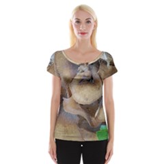 Close Up Mushroom Abstract Cap Sleeve Top