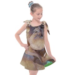 Close Up Mushroom Abstract Kids  Tie Up Tunic Dress by Fractalsandkaleidoscopes