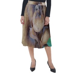 Close Up Mushroom Abstract Classic Velour Midi Skirt 