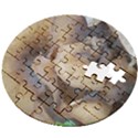 Close Up Mushroom Abstract Wooden Puzzle Round View2