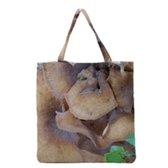 Close Up Mushroom Abstract Grocery Tote Bag by Fractalsandkaleidoscopes