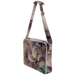 Close Up Mushroom Abstract Cross Body Office Bag by Fractalsandkaleidoscopes