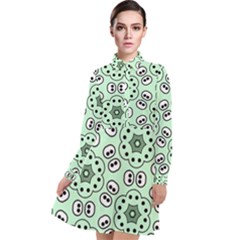 Texture Dots Pattern Long Sleeve Chiffon Shirt Dress by Alisyart