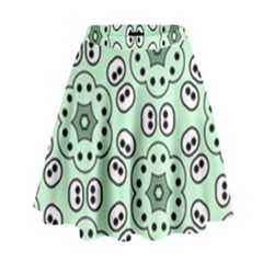 Texture Dots Pattern High Waist Skirt