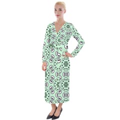 Texture Dots Pattern Velvet Maxi Wrap Dress by Alisyart