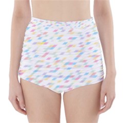 Texture Background Pastel Box High-waisted Bikini Bottoms