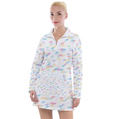 Texture Background Pastel Box Women s Long Sleeve Casual Dress