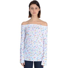 Texture Background Pastel Box Off Shoulder Long Sleeve Top