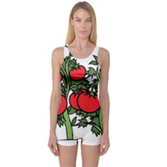 Tomato Garden Vine Plants Red One Piece Boyleg Swimsuit