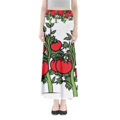 Tomato Garden Vine Plants Red Full Length Maxi Skirt