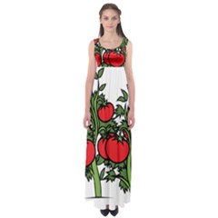 Tomato Garden Vine Plants Red Empire Waist Maxi Dress