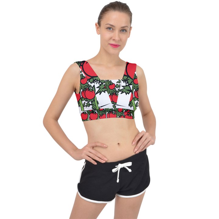 Tomato Garden Vine Plants Red V-Back Sports Bra