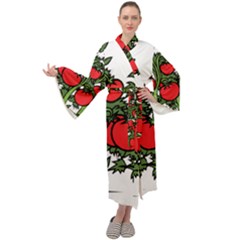 Tomato Garden Vine Plants Red Maxi Velour Kimono