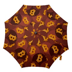 Cryptocurrency Bitcoin Digital Hook Handle Umbrellas (large) by HermanTelo