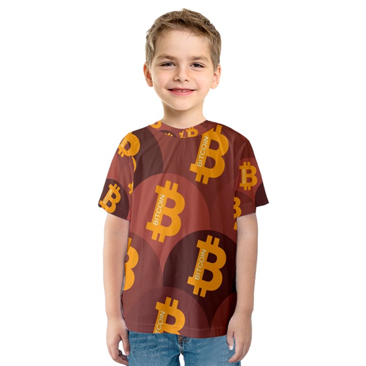 Cryptocurrency Bitcoin Digital Kids  Sport Mesh Tee