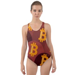 Cryptocurrency Bitcoin Digital Cut-out Back One Piece Swimsuit by HermanTelo