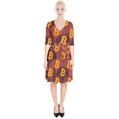 Cryptocurrency Bitcoin Digital Wrap Up Cocktail Dress by HermanTelo