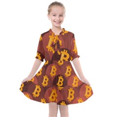 Cryptocurrency Bitcoin Digital Kids  All Frills Chiffon Dress