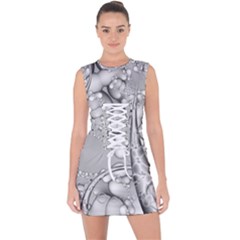 Illustrations Entwine Fractals Lace Up Front Bodycon Dress