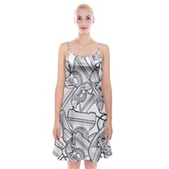 Phone Communication Technology Spaghetti Strap Velvet Dress by HermanTelo