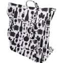 Wine Pattern Black White Buckle Up Backpack View1