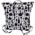 Wine Pattern Black White Buckle Up Backpack View3