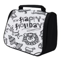 Christmas Seamless Pattern Doodle Style Full Print Travel Pouch (small) by Vaneshart