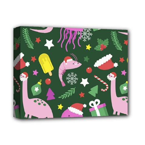 Colorful Funny Christmas Pattern Deluxe Canvas 14  X 11  (stretched) by Vaneshart