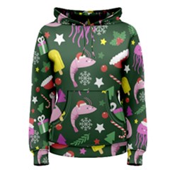 Colorful Funny Christmas Pattern Women s Pullover Hoodie by Vaneshart