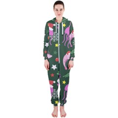 Colorful Funny Christmas Pattern Hooded Jumpsuit (Ladies) 