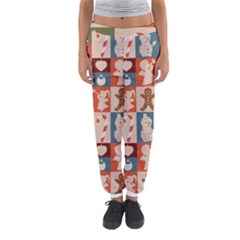 Cute Christmas Seamless Pattern Vector Women s Jogger Sweatpants