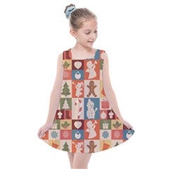 Cute Christmas Seamless Pattern Vector Kids  Summer Dress by Vaneshart