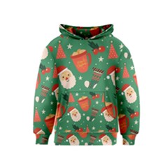 Colorful Funny Christmas Pattern Kids  Pullover Hoodie by Vaneshart