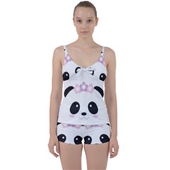 Panda Face Tie Front Two Piece Tankini by PhotoThisxyz