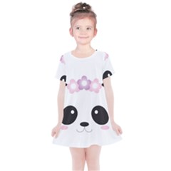 Panda Face Kids  Simple Cotton Dress by PhotoThisxyz