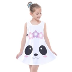 Panda Face Kids  Summer Dress by PhotoThisxyz