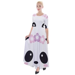 Panda Face Half Sleeves Maxi Dress by PhotoThisxyz