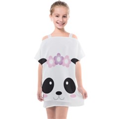 Panda Face Kids  One Piece Chiffon Dress by PhotoThisxyz